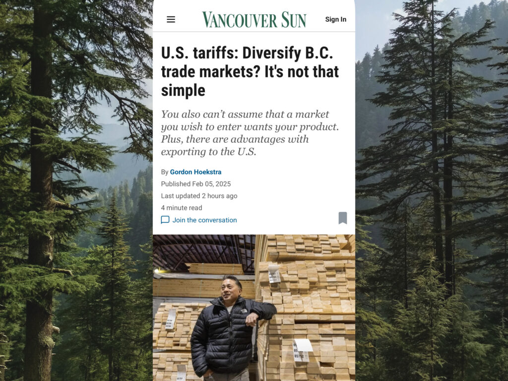 Vancouver Sun feature post, U.S. Tariffs. 